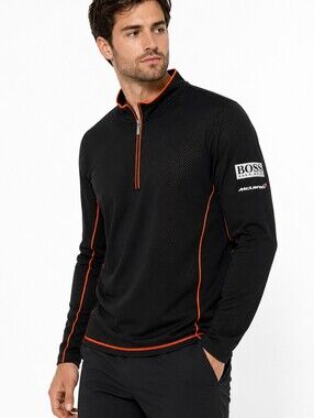 Hugo Boss x McLaren Men's 1/4 Zip Performance Pullover Black Long Sleeve - XL